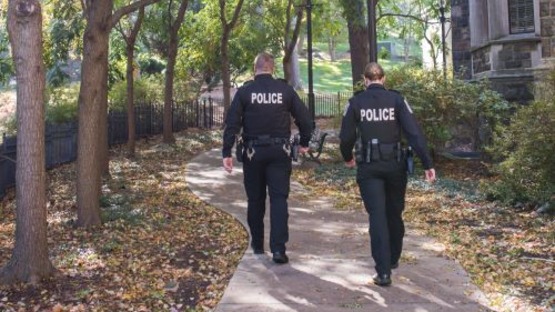 Lehigh Police walking on campus