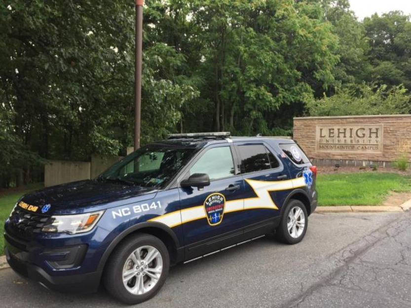 Lehigh EMS vehicle on campus